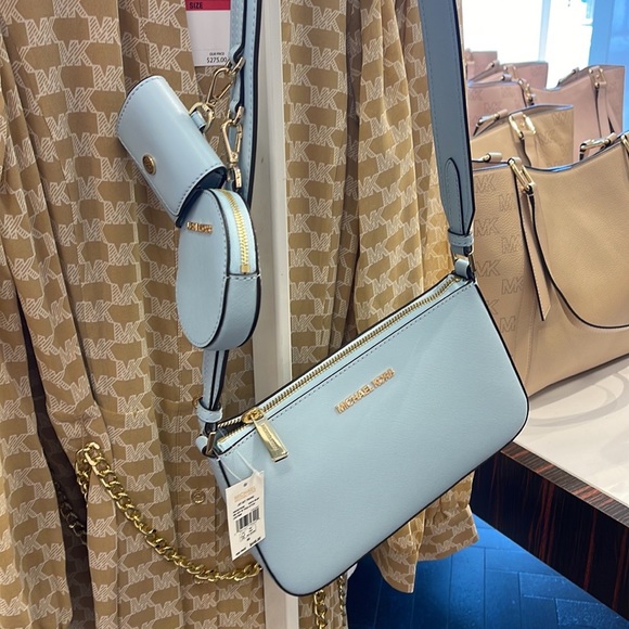 MICHAEL KORS JET SET TRAVEL SMALL SHOULDER CROSSBODY BAG WITH TECH ATTCH AIRPOD - Picture 2 of 16